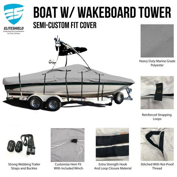 Elite ProShield Boat Covers fits Tournament boat w/Ski Wakeboard Tower - Image 4
